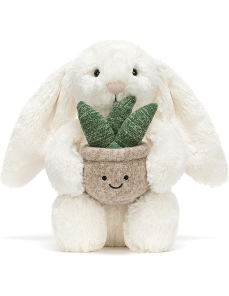 Jellycat Peluche Cream Bunny with Plant - Jellycat