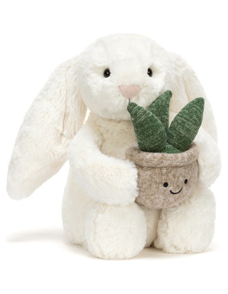Jellycat Peluche Cream Bunny with Plant - Jellycat