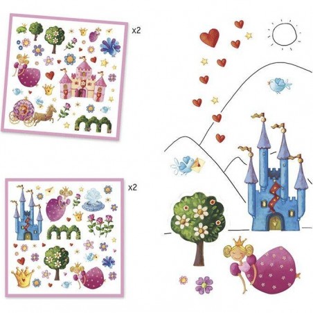 Stickers Princesse - 160 Autocollants - Djeco