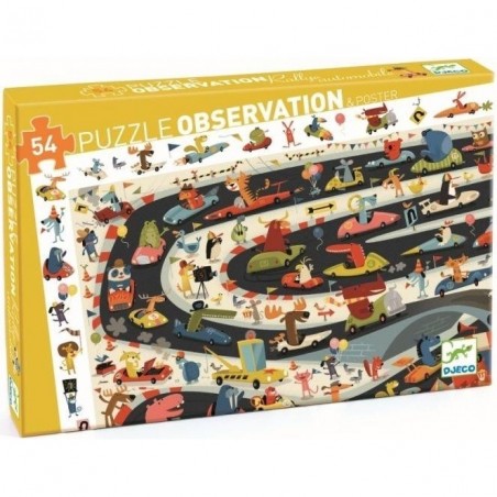 Puzzle observation - Automobiles de rallye - 54 pièces - Djeco