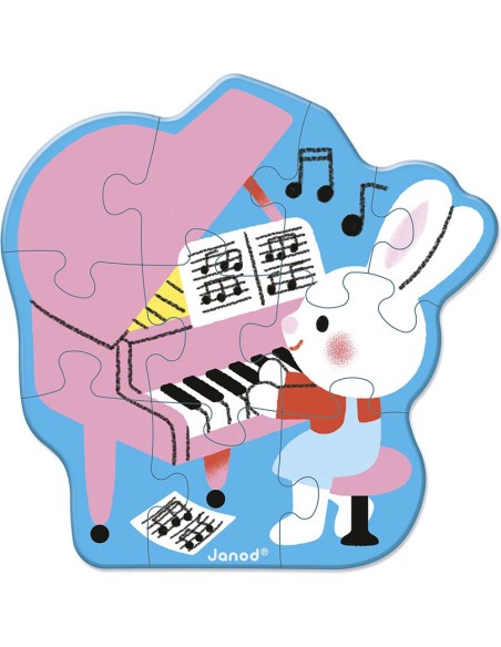 5 Puzzles évolutifs Musique : Puzzles en bois premier âge - Janod