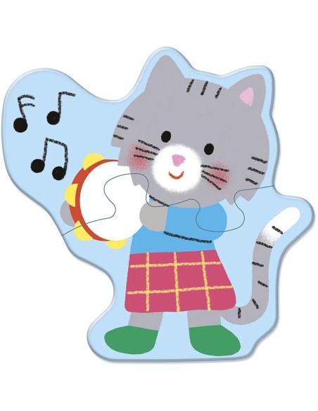 5 Puzzles évolutifs Musique : Puzzles en bois premier âge - Janod