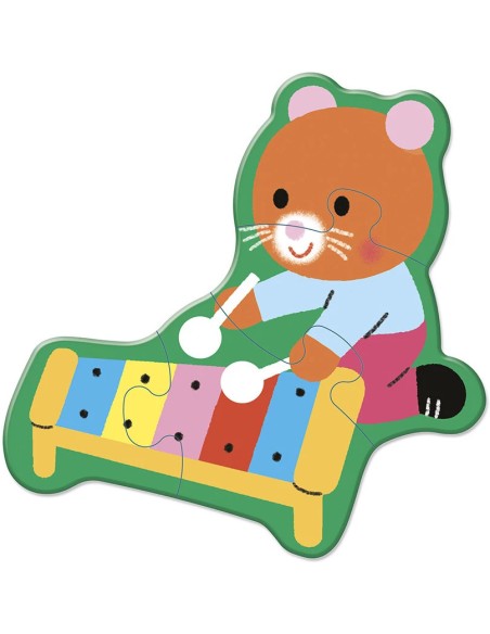 5 Puzzles évolutifs Musique : Puzzles en bois premier âge - Janod