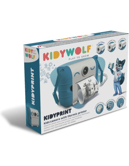 Kidyprint – Kidywolf Appareil photo instantané avec impression thermique bleu Edition limitée