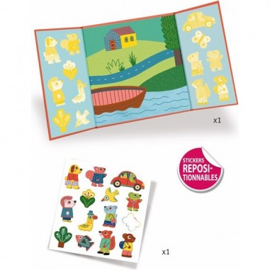Stickers autocollants repositionnables - Animaux - Djeco