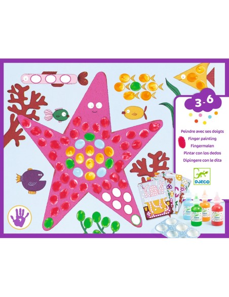 Coffret Peinture Peindre avec ses doigts - Pois et poissons - Djeco