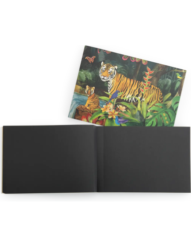 Carnet à dessin feuilles noires - Tout autour du monde - Moulin Roty