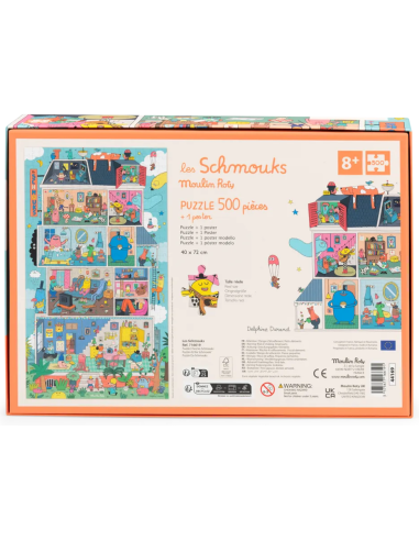 Puzzle Chez les Schmouks 500 pcs - Les Schmouks - Moulin Roty - Les Schmouks
