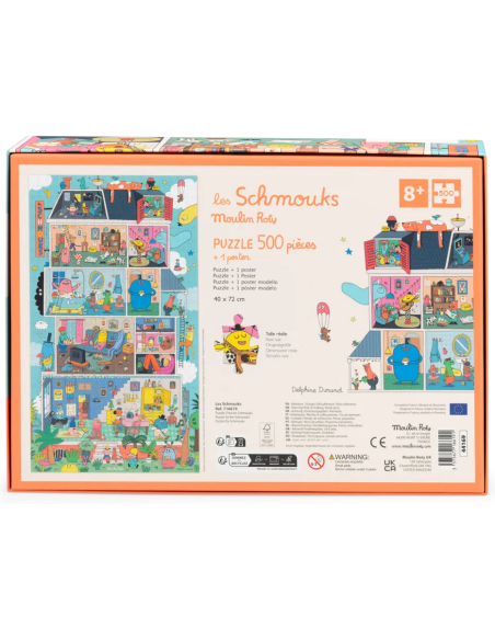 Puzzle Chez les Schmouks 500 pcs - Les Schmouks - Moulin Roty - Les Schmouks