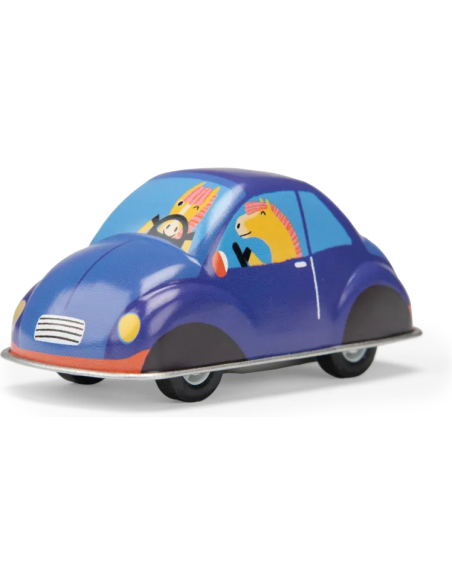 Voiture à friction bleue - Les jouets métal - Moulin Roty