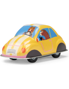 Voiture à friction jaune - Les jouets métal - Moulin Roty