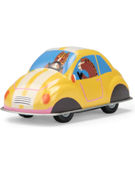 Voiture à friction jaune - Les jouets métal - Moulin Roty