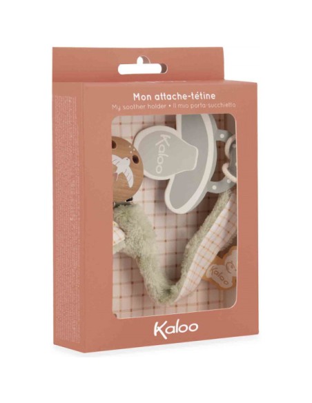 Attache-tétine verte en tissu pour bébé - Dès la naissance - Kaloo