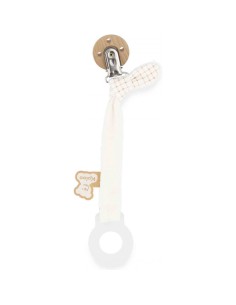 Attache-tétine crème en tissu pour bébé - Dès la naissance - Kaloo 2
