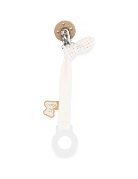 Attache-tétine crème en tissu pour bébé - Dès la naissance - Kaloo