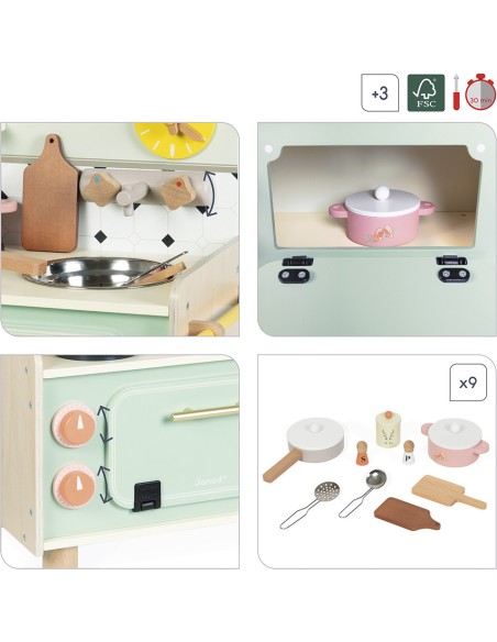 Petite cuisine pour enfant 3 ans - Petite cuisine en bois jouet - Janod