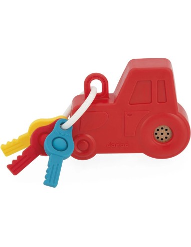 Porte-clés Tracteur Sonore et Lumineux - bois - Janod