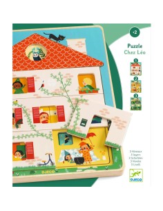 Puzzle à étages 12 pcs Chez Leo - Djeco
