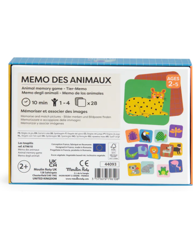 Mémo des animaux Les Toupitis - Moulin Roty