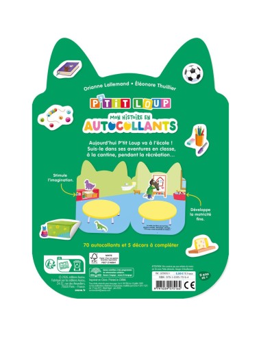P'tit loup - Mon histoire en autocollants - L'école - Activités et loisirs créatifs - Auzou