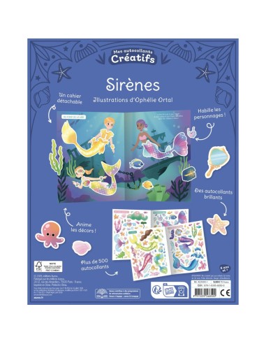 Mes 500 autocollants créatifs - Sirènes - Activités et loisirs créatifs - Auzou