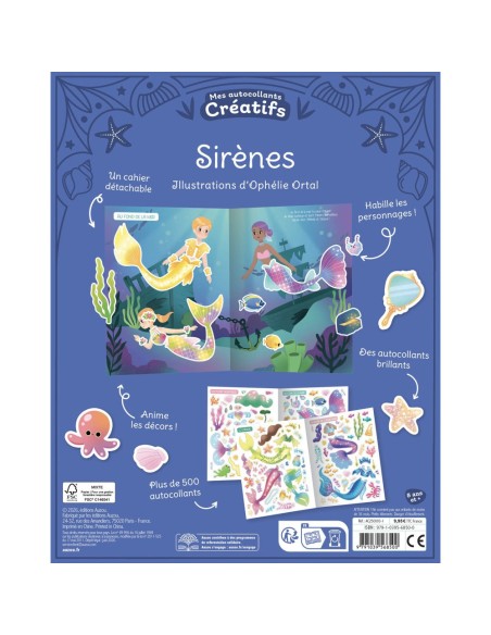 Mes 500 autocollants créatifs - Sirènes - Activités et loisirs créatifs - Auzou