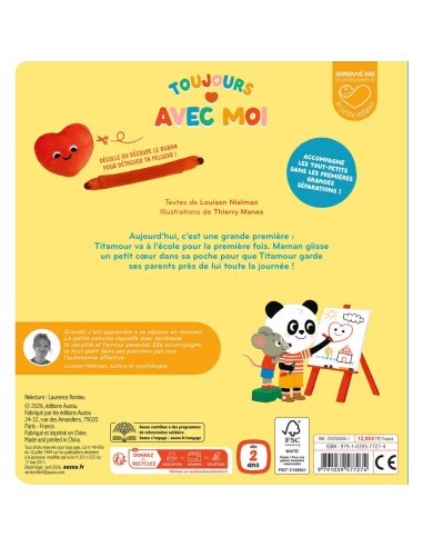 Toujours avec moi - Ma première journée d'école - Livres enfants - Auzou