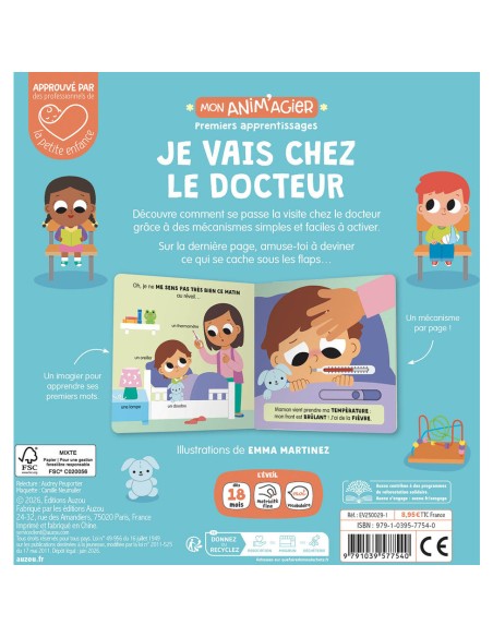 Mon anim'agier - Premiers apprentissages - Je vais chez le docteur - Livres enfants - Auzou