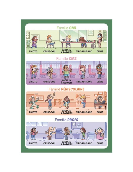 Jeu de cartes - Jeu de 7 familles - À l'école - Auzou