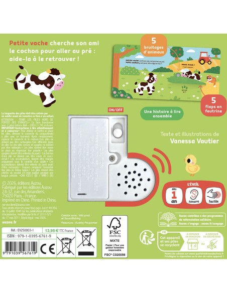 1, 2, 3, qui est là ? - Petite vache - Livres enfants - Auzou
