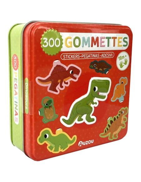 Boîte métal - 300 gommettes dinosaures - Activités et loisirs créatifs - Auzou