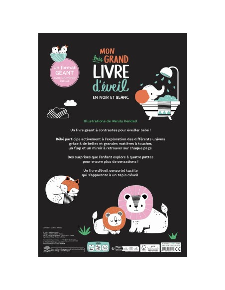 Mon très grand livre d'éveil en noir et blanc - Livres enfants - Auzou