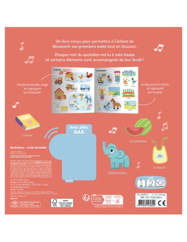 Mes 500 premiers mots sonores - 500 pistes lues et 50 bruits - Livres enfants - Auzou