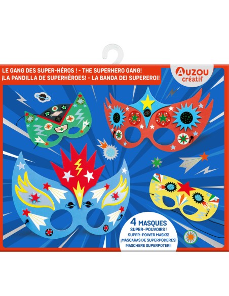Ma pochette d'artiste - Masques décorer - Le gang des super-héros - Activités et loisirs créatifs - Auzou