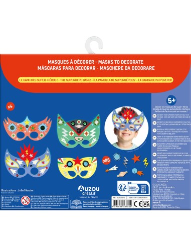 Ma pochette d'artiste - Masques décorer - Le gang des super-héros - Activités et loisirs créatifs - Auzou