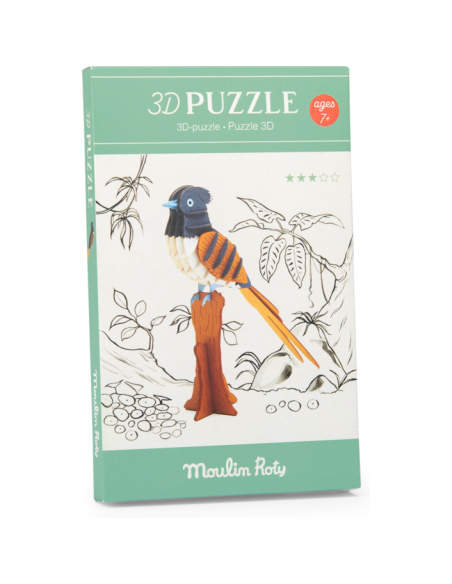 Puzzle 3D Gobe-mouche de paradis - Tout autour du monde - Moulin Roty