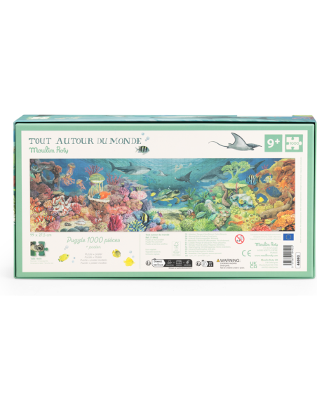 Puzzle Le récif corallien 1000 pcs - Tout autour du monde - Moulin Roty - Tout autour du monde
