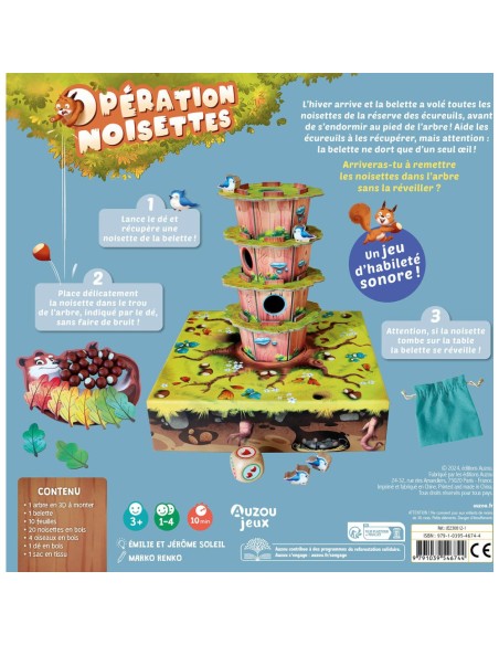 Un jeu coopératif pour cacher les noisettes sans réveiller la belette!