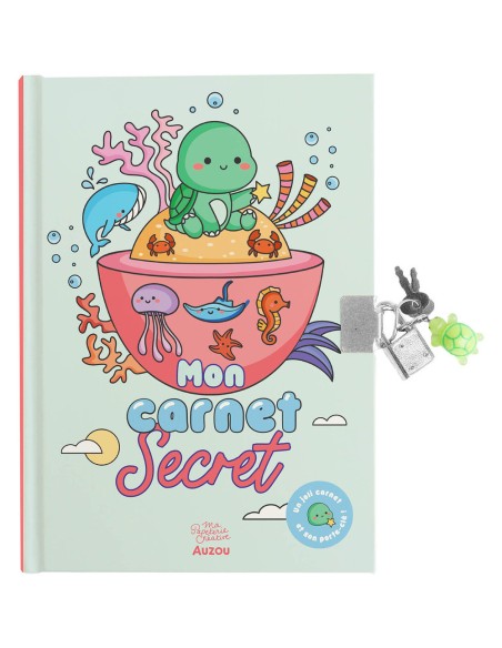 Ma papeterie créative - Mon carnet secret - Porte-clé tortue - Activités et loisirs créatifs - Auzou
