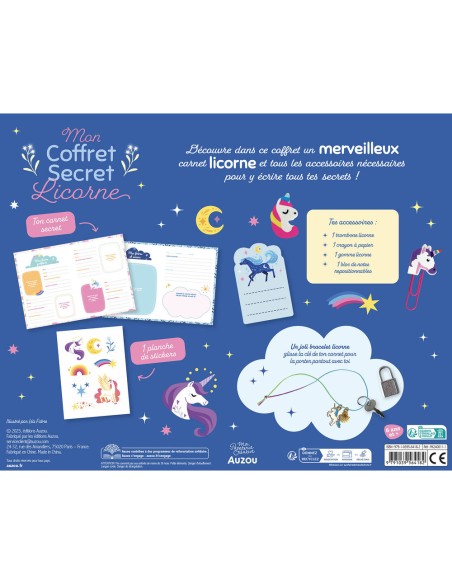 Ma papeterie créative - Mon coffret secret licornes - Activités et loisirs créatifs - Auzou