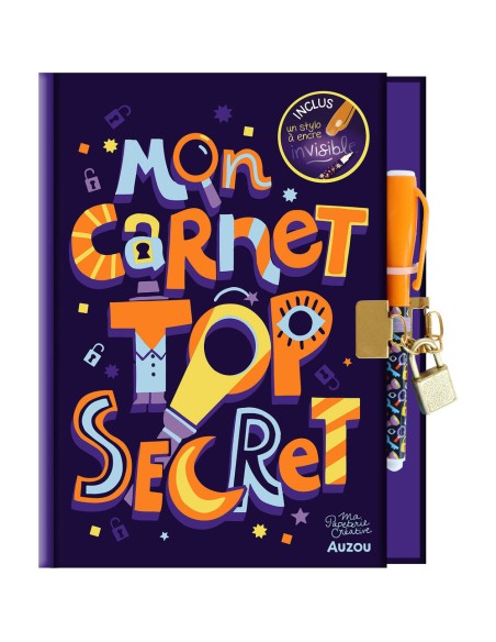Ma papeterie créative - Mon carnet top secret - Activités et loisirs créatifs - Auzou