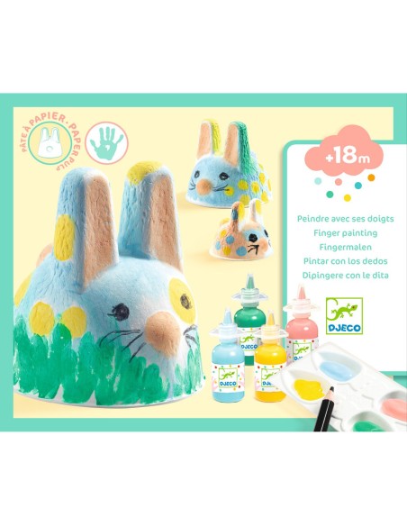 Coffret Peinture Peindre avec ses doigts - Trio de lapinous - Djeco