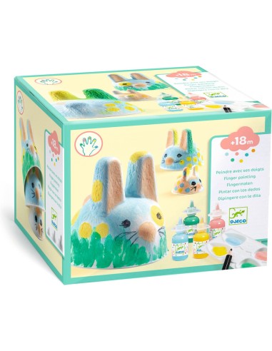 Coffret Peinture Peindre avec ses doigts - Trio de lapinous - Djeco