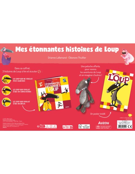 Coffret peluche - Mes étonnantes histoires loup - Livres enfants - Auzou