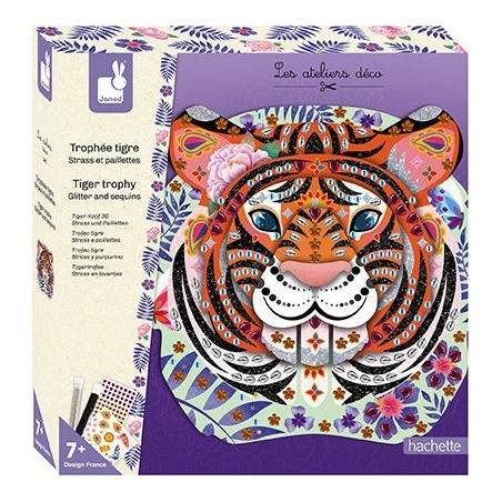 Trophée Tigre strass et paillettes DIY
