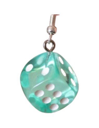 Boucles d'oreille Dé bleu