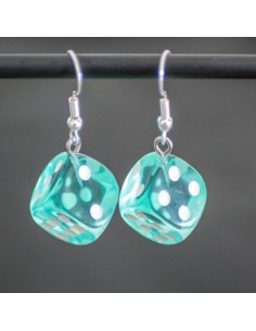 Boucles d'oreille Dé bleu 2