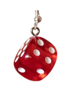 Boucles d'oreille Dé rouge