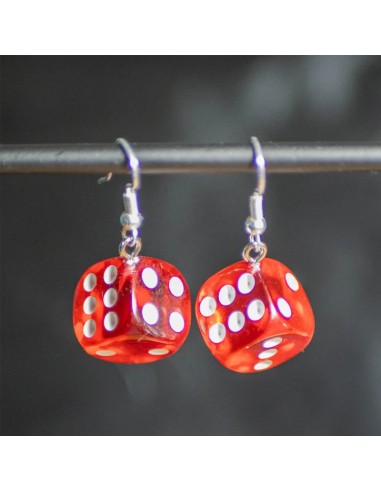 Boucles d'oreille Dé rouge