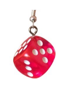 Boucles d'oreille Dé rose